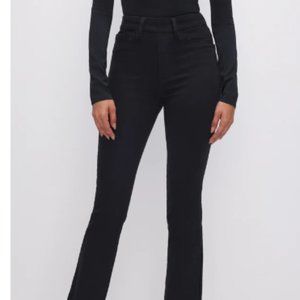 Good American Black Power Stretch Pull-on Straight Jeans Size 2 Medium
